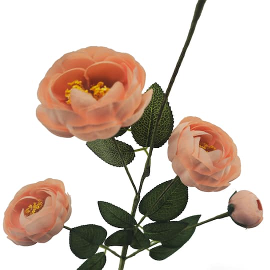 32" Peach Ranunculus with Leaves Stem by Ashland®